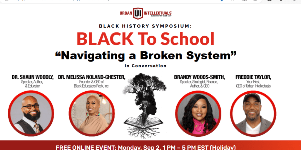 Promotional flyer for a Black History Symposium titled 'BLACK To School'.